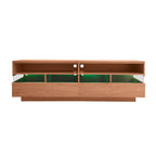 Freestanding TV Console TV Stand with 4 Drawers Media Console Table with Acrylic Transparent Storage for TVs up to 75