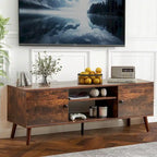 TV Stand with Storage for 50/55/60 Inch Entertainment Center, with 2 Cabinets & Shelves