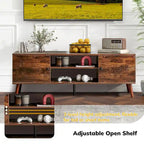 TV Stand with Storage for 50/55/60 Inch Entertainment Center, with 2 Cabinets & Shelves