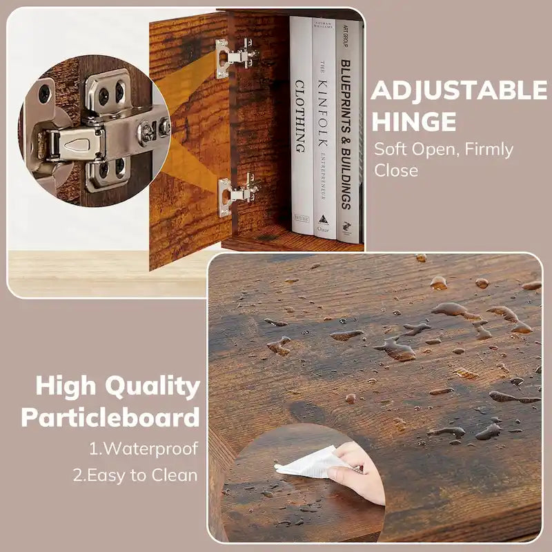 TV Stand with Storage for 50/55/60 Inch Entertainment Center, with 2 Cabinets & Shelves