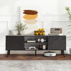 TV Stand with Storage for 50/55/60 Inch Entertainment Center, with 2 Cabinets & Shelves