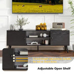 TV Stand with Storage for 50/55/60 Inch Entertainment Center, with 2 Cabinets & Shelves