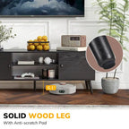 TV Stand with Storage for 50/55/60 Inch Entertainment Center, with 2 Cabinets & Shelves