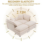 2-seater sofa with 2 cushions, 2 pillows and 2 ottomans, comfortable sofa - Living room deep sofa, modular sofa