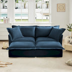 83.4 Chenille 2-Seater Sectional Sofa with Ottomans