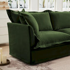 83.4 Chenille 2-Seater Sectional Sofa with Ottomans