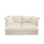 83.4 Chenille 2-Seater Sectional Sofa with Ottomans