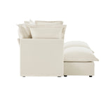 83.4 Chenille 2-Seater Sectional Sofa with Ottomans