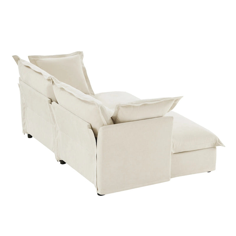 83.4 Chenille 2-Seater Sectional Sofa with Ottomans