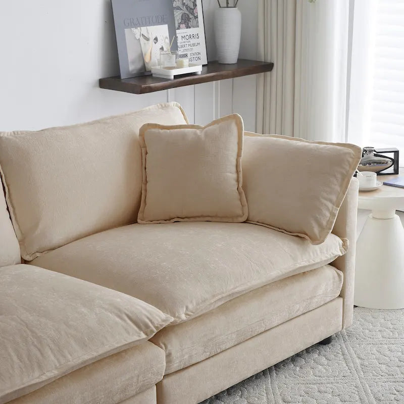 Deep Seat Reversible Modular 6 Seater U-Shaped Sectional Sofa 3 with Ottomans