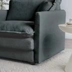 Deep Seat Reversible Modular 6 Seater U-Shaped Sectional Sofa 3 with Ottomans