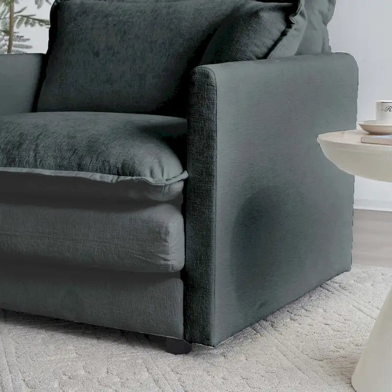 Deep Seat Reversible Modular 6 Seater U-Shaped Sectional Sofa 3 with Ottomans