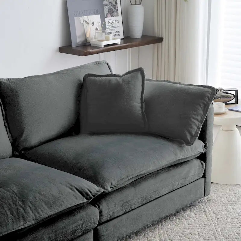 Deep Seat Reversible Modular 6 Seater U-Shaped Sectional Sofa 3 with Ottomans