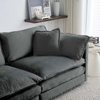 Deep Seat Reversible Modular 6 Seater U-Shaped Sectional Sofa 3 with Ottomans