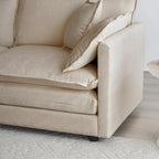 Deep Seat Reversible Modular 6 Seater U-Shaped Sectional Sofa 3 with Ottomans