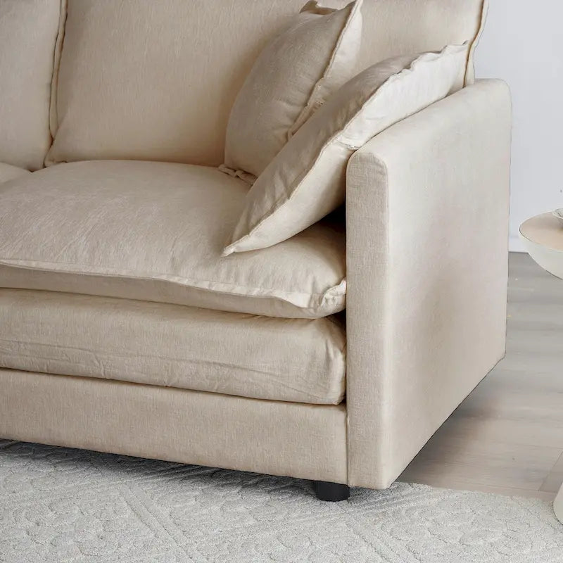 Deep Seat Reversible Modular 6 Seater U-Shaped Sectional Sofa 3 with Ottomans