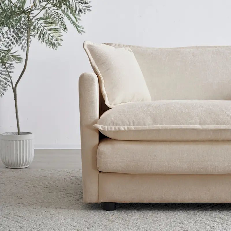 Deep Seat Reversible Modular 6 Seater U-Shaped Sectional Sofa 3 with Ottomans
