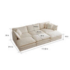 Deep Seat Reversible Modular 6 Seater U-Shaped Sectional Sofa 3 with Ottomans
