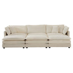 Deep Seat Reversible Modular 6 Seater U-Shaped Sectional Sofa 3 with Ottomans