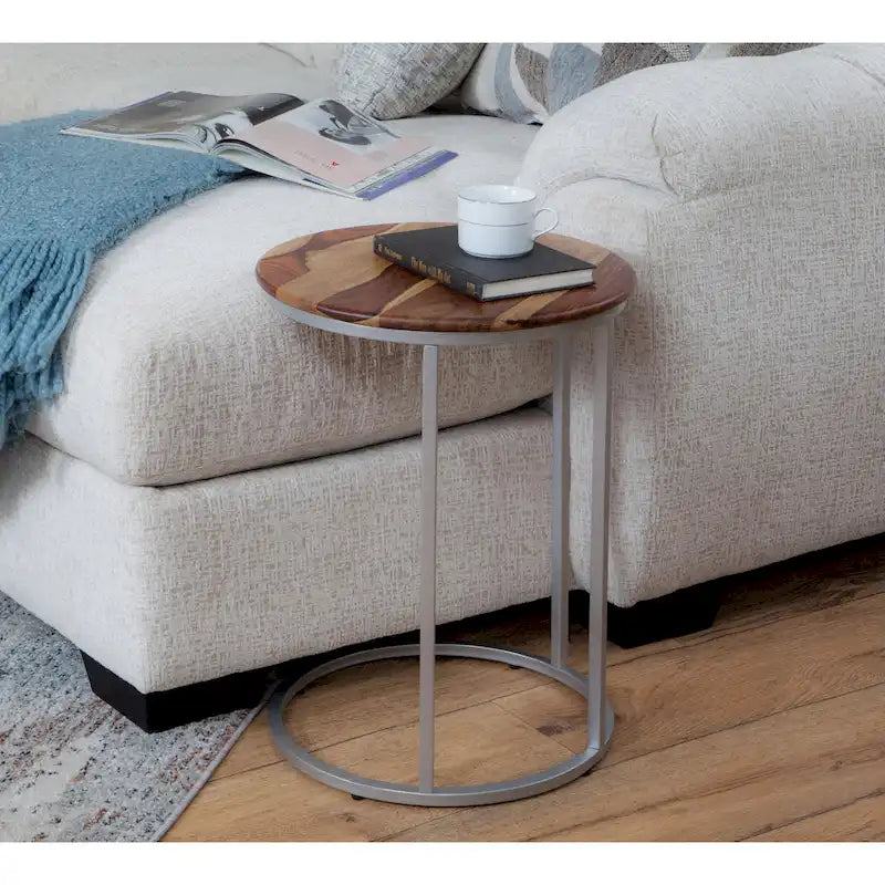 Union Solid Wood and Metal C-Table