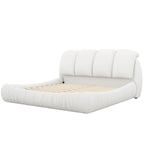 Luxury Upholstered Leather Bed with Thick Headboard
