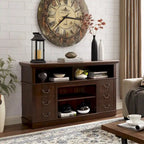 Traditional 60 TV Stand with Open and Closed Storage Space for TVs Up to 65