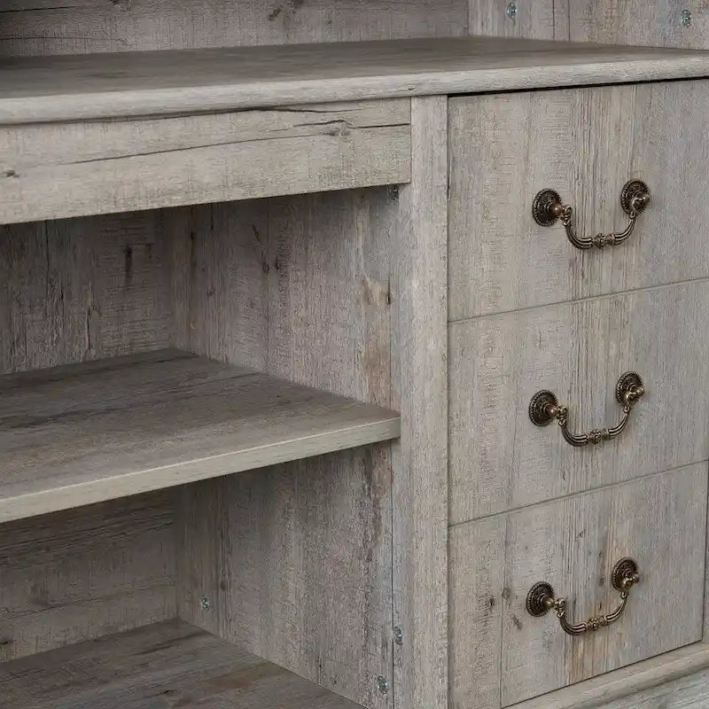 Traditional 60 TV Stand with Open and Closed Storage Space for TVs Up to 65