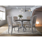 5-Piece Vintage Dining Set with Round Pedestal Table & Chairs