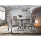 5-Piece Vintage Dining Set with Round Pedestal Table & Chairs