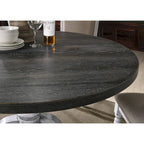 5-Piece Vintage Dining Set with Round Pedestal Table & Chairs