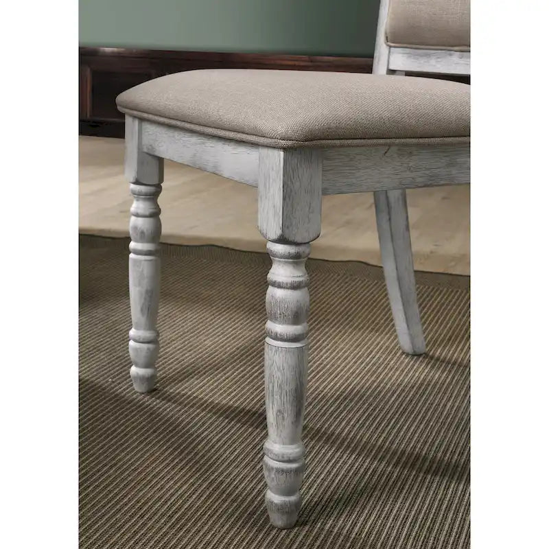 5-Piece Vintage Dining Set with Round Pedestal Table & Chairs