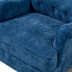 Chenille Fabric Accent Chair with Retro Wooden Legs, High-Density Foam and Spring Cushion, and 300 lbs Weight Capacity