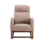 Modern 27 Upholstered Rocking Chair with Wood Legs and Side Pocket