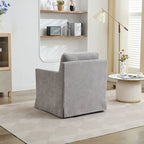 Modern 29.92 Chenille 360 Swivel Accent Chair with Solid Wood Frame and Removable Back Cushion