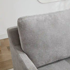 Modern 29.92 Chenille 360 Swivel Accent Chair with Solid Wood Frame and Removable Back Cushion