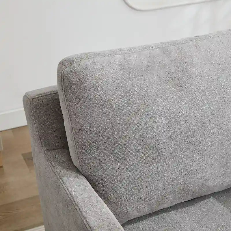 Modern 29.92 Chenille 360 Swivel Accent Chair with Solid Wood Frame and Removable Back Cushion