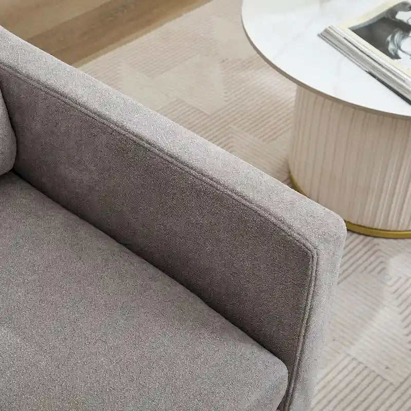 Modern 29.92 Chenille 360 Swivel Accent Chair with Solid Wood Frame and Removable Back Cushion