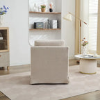 Modern 29.92 Chenille 360 Swivel Accent Chair with Solid Wood Frame and Removable Back Cushion