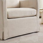 Modern 29.92 Chenille 360 Swivel Accent Chair with Solid Wood Frame and Removable Back Cushion