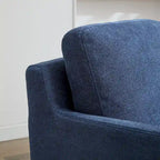 Modern 29.92 Chenille 360 Swivel Accent Chair with Solid Wood Frame and Removable Back Cushion