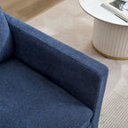 Modern 29.92 Chenille 360 Swivel Accent Chair with Solid Wood Frame and Removable Back Cushion