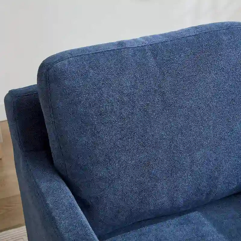 Modern 29.92 Chenille 360 Swivel Accent Chair with Solid Wood Frame and Removable Back Cushion