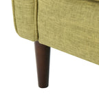Green Fabric Mid-Century Upholstered Push Back Recliner with Footrest, Button-tufted Backrest, Beech Wood Legs