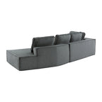 Grey 125 Modern 4-Seat Chaise Lounge Sofa for Living Room Relaxation, Indoor Sleeper