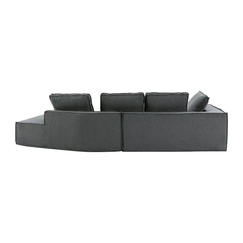 Grey 125 Modern 4-Seat Chaise Lounge Sofa for Living Room Relaxation, Indoor Sleeper
