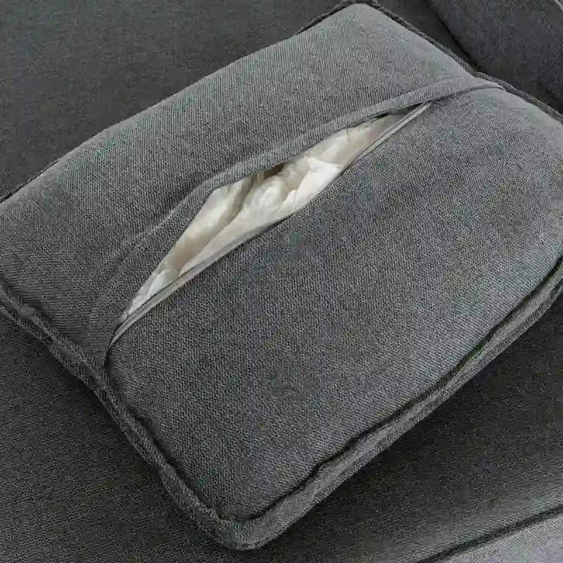 Grey 125 Modern 4-Seat Chaise Lounge Sofa for Living Room Relaxation, Indoor Sleeper