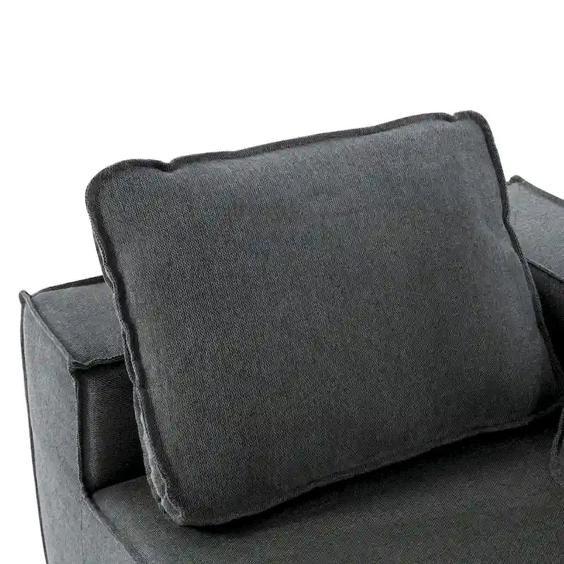 Grey 125 Modern 4-Seat Chaise Lounge Sofa for Living Room Relaxation, Indoor Sleeper