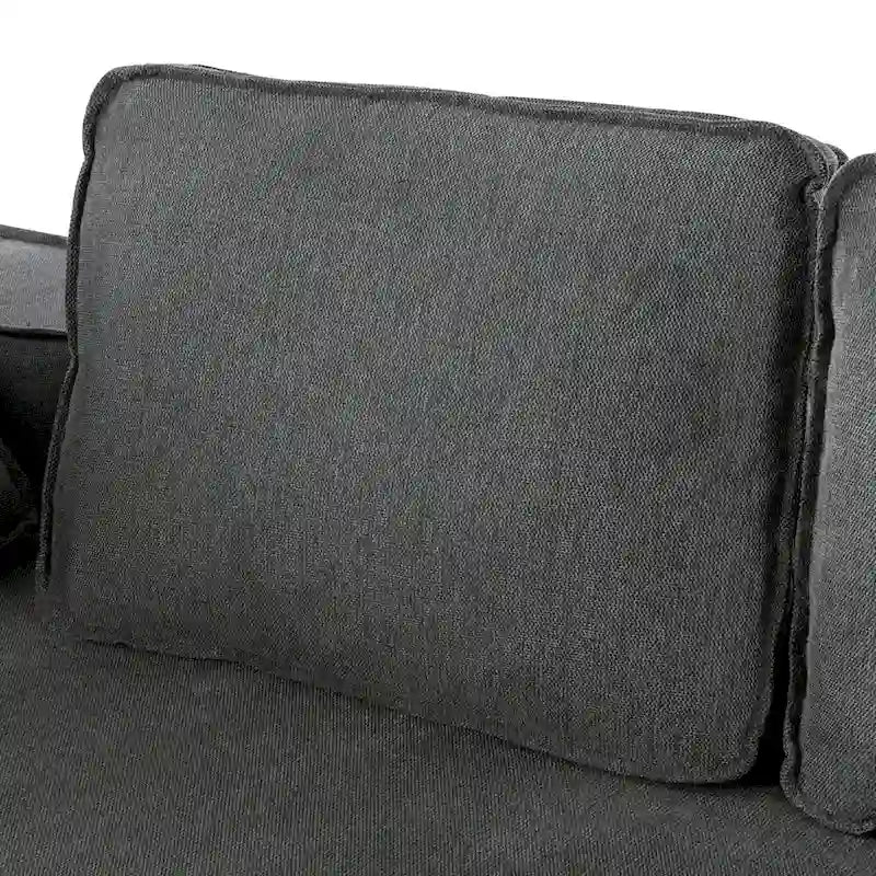 Grey 125 Modern 4-Seat Chaise Lounge Sofa for Living Room Relaxation, Indoor Sleeper