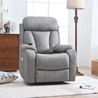 Grey Fabric Power Lift Recliner Chair for Elderly, with Remote Control, Overstuffed Cushion, Side Pocket, and Heavy-Duty Frame