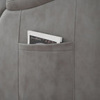 Grey Fabric Power Lift Recliner Chair for Elderly, with Remote Control, Overstuffed Cushion, Side Pocket, and Heavy-Duty Frame